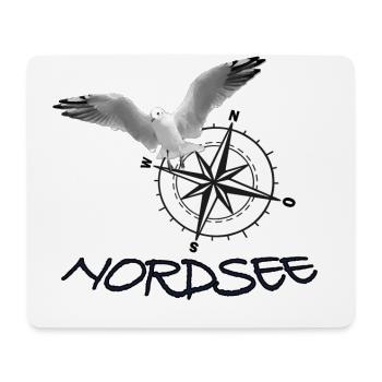 Nordsee - Möwe mit Kompass - Mousepad (Querformat) - Weiß - Vorne