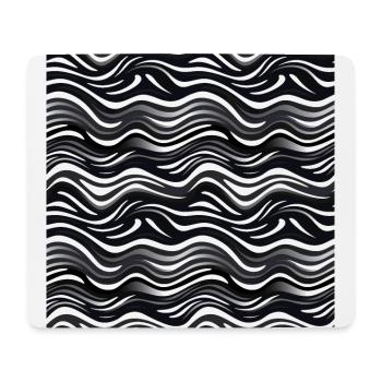 Monochrome Wellen: Moderne abstrakte - Mousepad (Querformat) - Weiß - Vorne