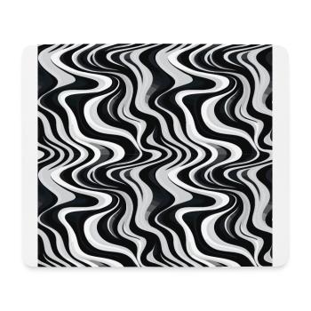 Monochrome Waves: Modern Abstract Ebb and Flow - Mouse Pad (horizontal) - white - Front