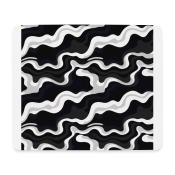 Ondes monochromes : flux et reflux abstraits modernes - Tapis de souris (format paysage) - blanc - Devant