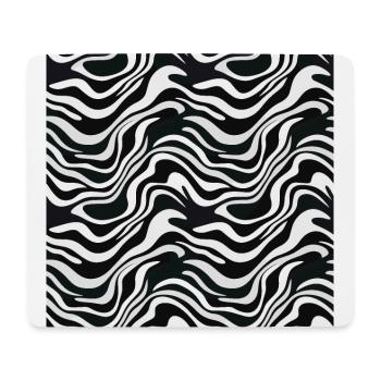 Monochrome Waves: Modern Abstract Ebb and Flow - Mouse Pad (horizontal) - white - Front