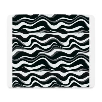 Monochrome Waves: Modern Abstract Ebb and Flow - Mouse Pad (horizontal) - white - Front