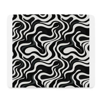 Monochrome Wellen: Moderne abstrakte - Mousepad (Querformat) - Weiß - Vorne