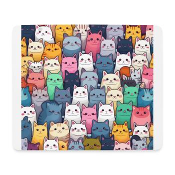 Pelzige Niedlichkeit: 101 Kawaii-Katzen im Pastellparadies - Mousepad (Querformat) - Weiß - Vorne
