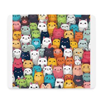 Pelzige Niedlichkeit: 101 Kawaii-Katzen im Pastellparadies - Mousepad (Querformat) - Weiß - Vorne