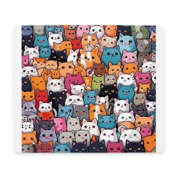 Pelzige Niedlichkeit: 101 Kawaii-Katzen im Pastellparadies - Mousepad (Querformat) - Weiß - Vorne