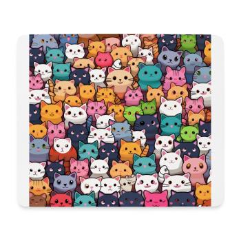 Pelzige Niedlichkeit: 101 Kawaii-Katzen im Pastellparadies - Mousepad (Querformat) - Weiß - Vorne