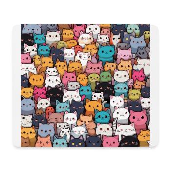 Pelzige Niedlichkeit: 101 Kawaii-Katzen im Pastellparadies - Mousepad (Querformat) - Weiß - Vorne