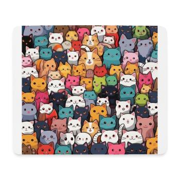 Pelzige Niedlichkeit: 101 Kawaii-Katzen im Pastellparadies - Mousepad (Querformat) - Weiß - Vorne