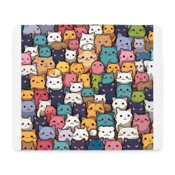 Pelzige Niedlichkeit: 101 Kawaii-Katzen im Pastellparadies - Mousepad (Querformat) - Weiß - Vorne