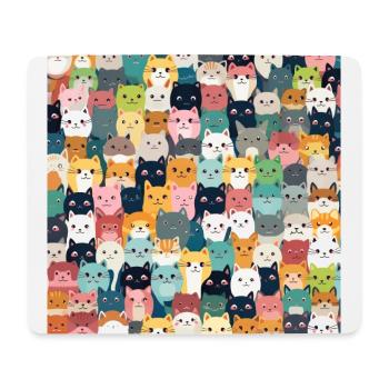 Pelzige Niedlichkeit: 101 Kawaii-Katzen im Pastellparadies - Mousepad (Querformat) - Weiß - Vorne