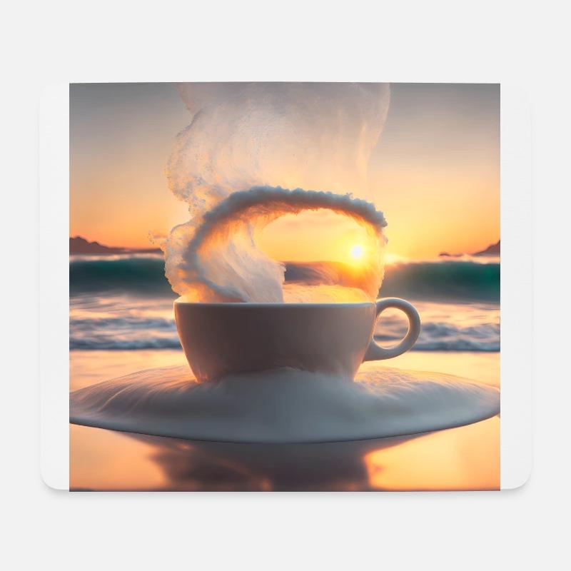 Tolle Tasse Kaffee, ungewöhnliches Design - Mousepad (Querformat) - Weiß