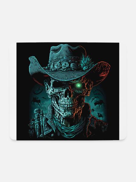 Gruseliger Cowboy - Mousepad (Querformat) - Weiß