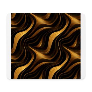 Golden Harmony : rayures abstraites en or luxe - Tapis de souris (format paysage) - blanc - Devant