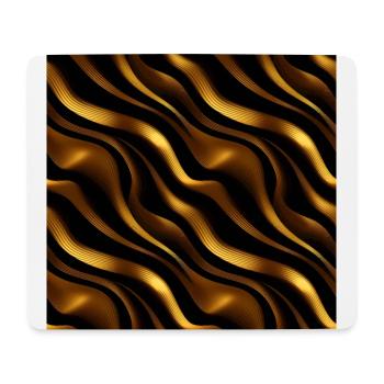 Golden Harmony : rayures abstraites en or luxe - Tapis de souris (format paysage) - blanc - Devant