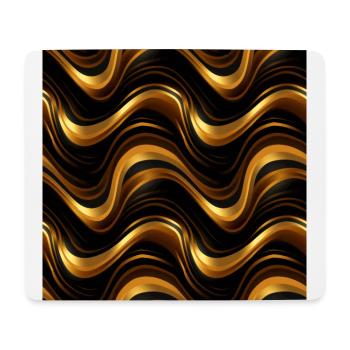 Golden Harmony : rayures abstraites en or luxe - Tapis de souris (format paysage) - blanc - Devant