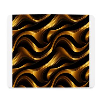 Golden Harmony : rayures abstraites en or luxe - Tapis de souris (format paysage) - blanc - Devant