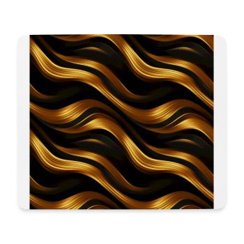 Golden Harmony : rayures abstraites en or luxe - Tapis de souris (format paysage) - blanc - Devant