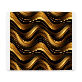 Golden Harmony : rayures abstraites en or luxe - Tapis de souris (format paysage) - blanc - Devant
