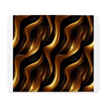 Golden Harmony : rayures abstraites en or luxe - Tapis de souris (format paysage) - blanc - Devant