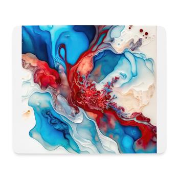 Rotes, weißes und blaues Farbwirbelmuster - Mousepad (Querformat) - Weiß - Vorne