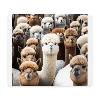 Alpaka-Muster - Mousepad (Querformat) - Weiß - Vorne