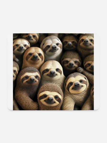 Sloths Pattern - Mouse Pad (horizontal) - white