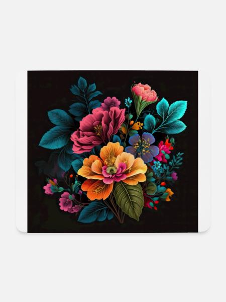 Botanicals Blumenmuster - Mousepad (Querformat) - Weiß