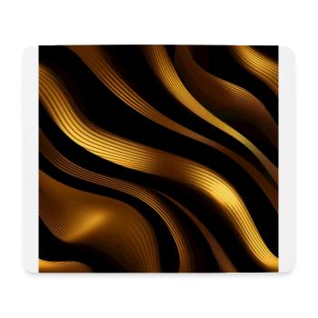 Golden Harmony : rayures abstraites en or luxe - Tapis de souris (format paysage) - blanc - Devant