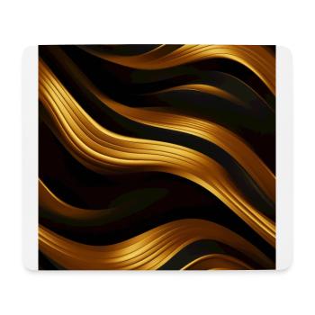 Golden Harmony : rayures abstraites en or luxe - Tapis de souris (format paysage) - blanc - Devant