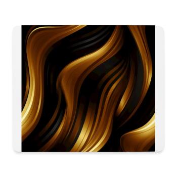 Golden Harmony : rayures abstraites en or luxe - Tapis de souris (format paysage) - blanc - Devant