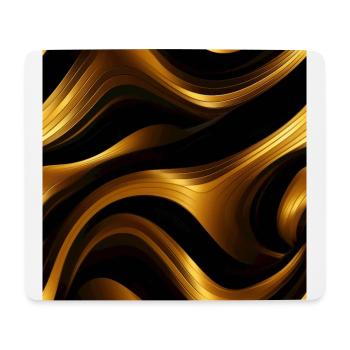 Golden Harmony : rayures abstraites en or luxe - Tapis de souris (format paysage) - blanc - Devant