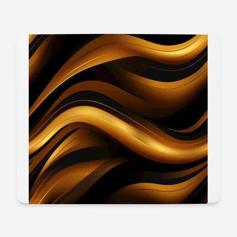 Golden Harmony: Abstrakte Streifen in luxuriösem Gold - Mousepad (Querformat) - Weiß