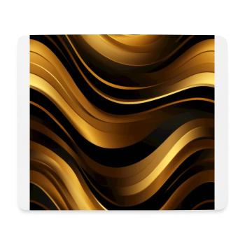 Golden Harmony : rayures abstraites en or luxe - Tapis de souris (format paysage) - blanc - Devant