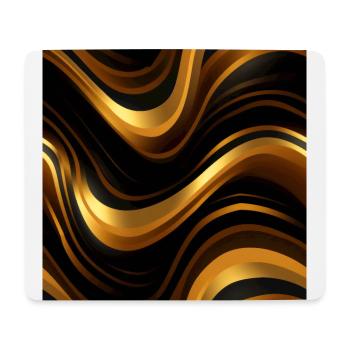 Golden Harmony : rayures abstraites en or luxe - Tapis de souris (format paysage) - blanc - Devant