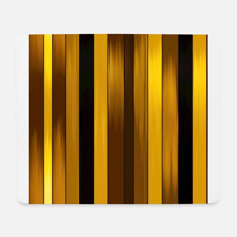 Golden Harmony: Abstrakte Streifen in luxuriösem Gold - Mousepad (Querformat) - Weiß