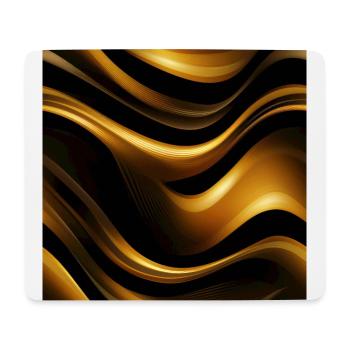 Golden Harmony : rayures abstraites en or luxe - Tapis de souris (format paysage) - blanc - Devant