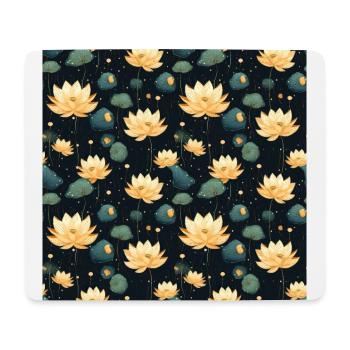 Serenity Blooms: Timeless Lotus Flower Pattern - Mouse Pad (horizontal) - white - Front