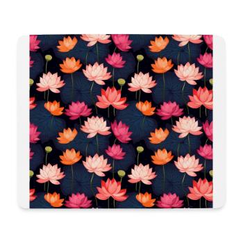 Serenity Blooms: Timeless Lotus Flower Pattern - Mouse Pad (horizontal) - white - Front