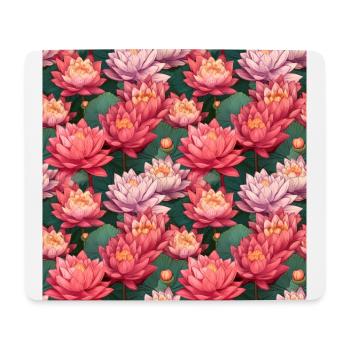 Serenity Blooms: Timeless Lotus Flower Pattern - Mouse Pad (horizontal) - white - Front
