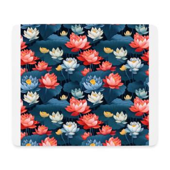 Serenity Blooms: Timeless Lotus Flower Pattern - Mouse Pad (horizontal) - white - Front