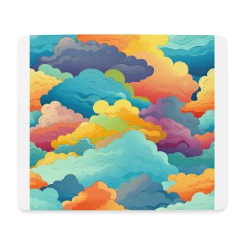 Dreamy Skies: Pastel Cloudscape Pattern - Mouse Pad (horizontal) - white - Front