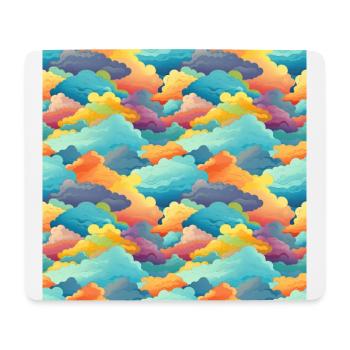 Dreamy Skies: Pastel Cloudscape Pattern - Mouse Pad (horizontal) - white - Front