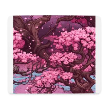 Anime Euphoria: Fantasy Kirschblüten-Traumlandschaft - Mousepad (Querformat) - Weiß - Vorne