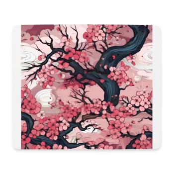 Anime Euphoria: Fantasy Cherry Blossom Dreamscape - Tapis de souris (format paysage) - blanc - Devant
