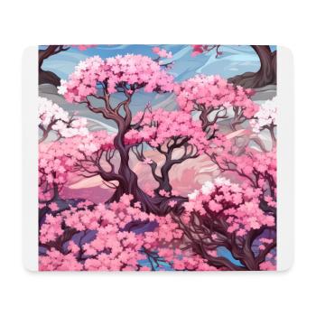 Anime Euphoria: Fantasy Cherry Blossom Dreamscape - Tapis de souris (format paysage) - blanc - Devant