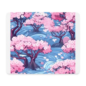 Anime Euphoria: Fantasy Cherry Blossom Dreamscape - Tapis de souris (format paysage) - blanc - Devant