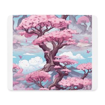 Anime Euphoria: Fantasy Cherry Blossom Dreamscape - Tapis de souris (format paysage) - blanc - Devant