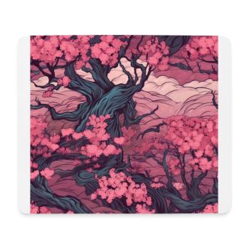Anime Euphoria: Fantasy Cherry Blossom Dreamscape - Tapis de souris (format paysage) - blanc - Devant