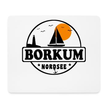 Nordsee Segelboot Leuchtturm Borkum - Mousepad (Querformat) - Weiß - Vorne